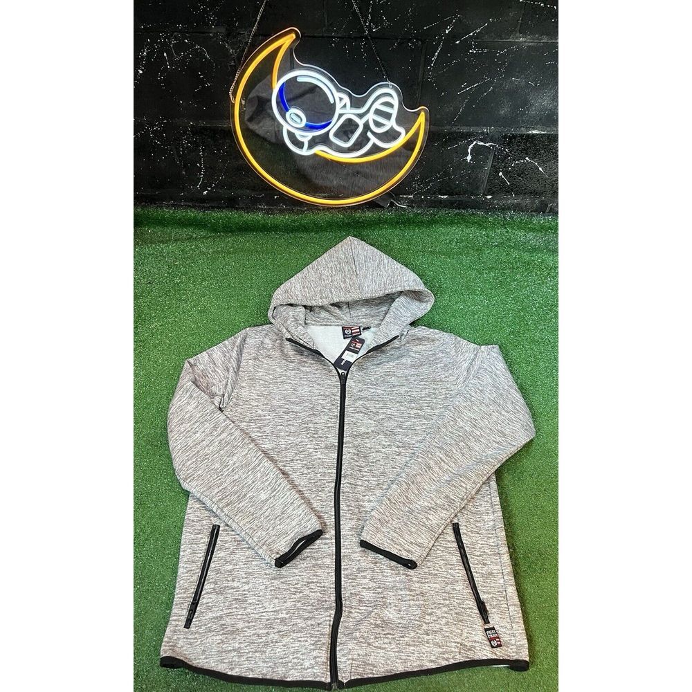 NWT Phat Farm Men's Large Heather Gray Full Zipper Hoodie w/ Zippered‎ Pockets
